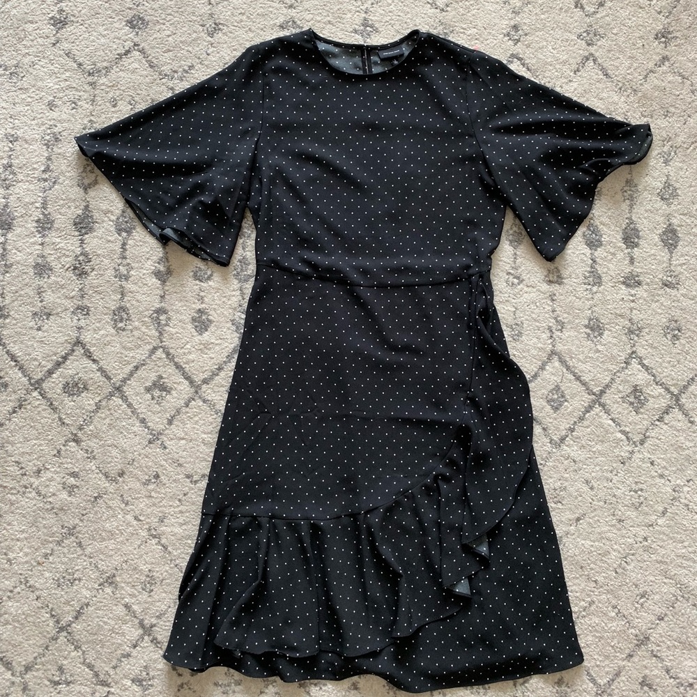 Who What Wear Black Polka Dot Dress